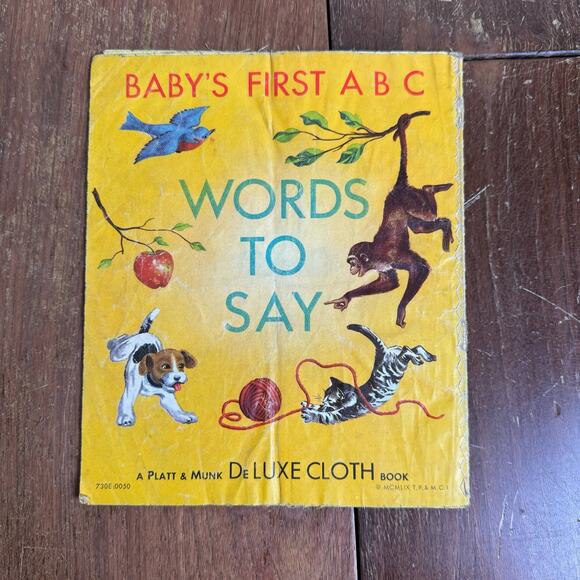 1959 Platt & Munk ABC Words to Say Cloth easy‎ to clean kids story book - Picture 1 of 10